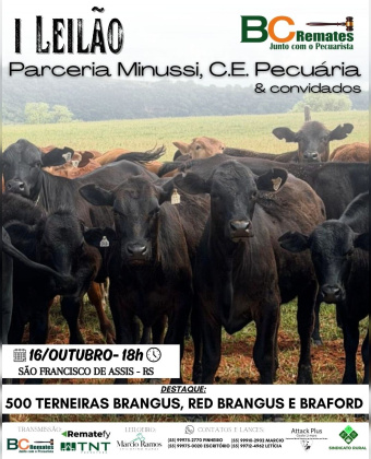 I Leilão Parceria Minussi, C.E. Pecuária & convidados