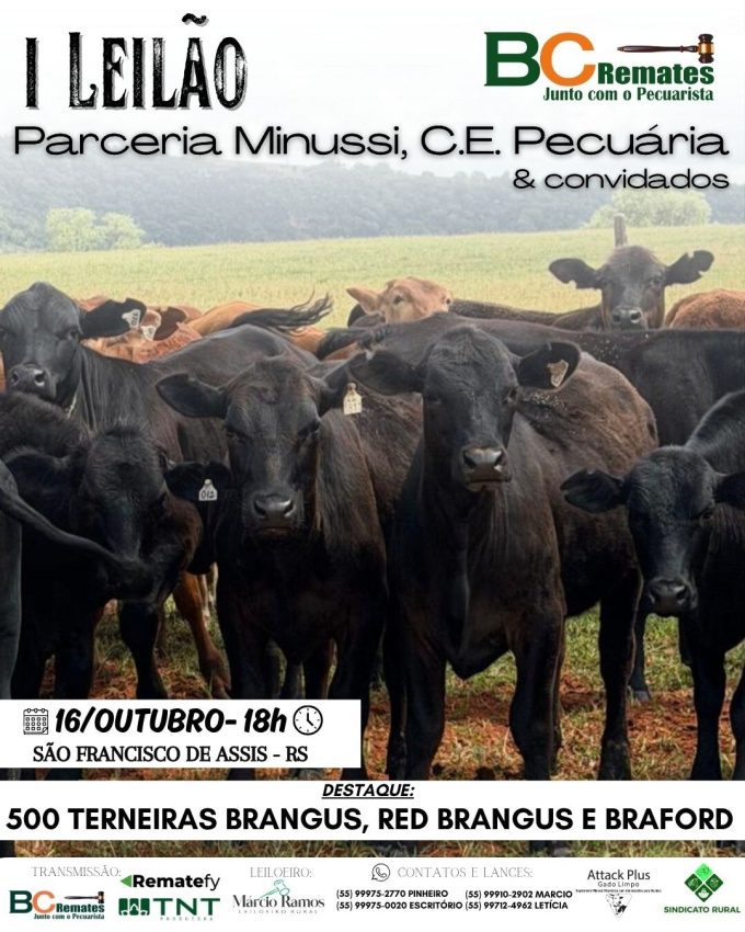 I Leilão Parceria Minussi, C.E. Pecuária & convidados